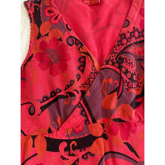 Tianelli Women’s Floral Paisley Pink Red Purple Surplus Sleeveless Top Sz‎ S - Picture 4 of 9